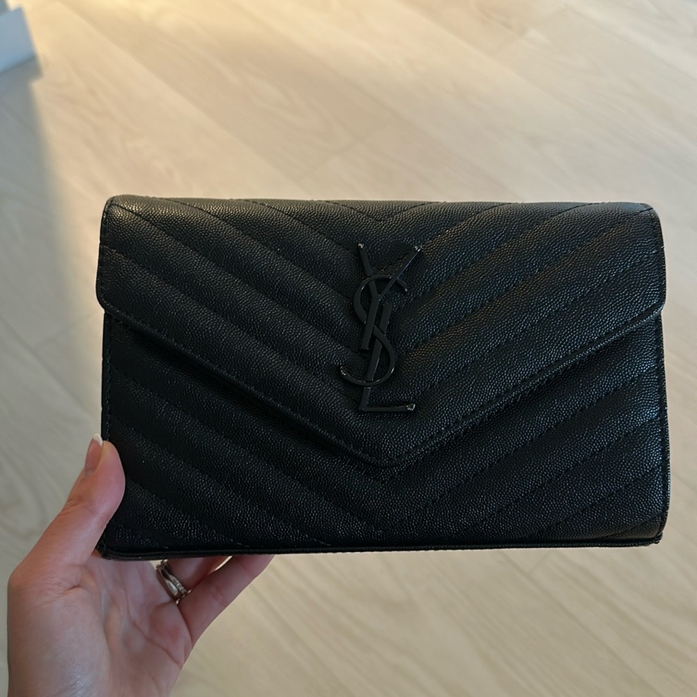 Black YSL clutch